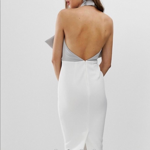 halter bow midi pencil dress - Picture 5 of 5